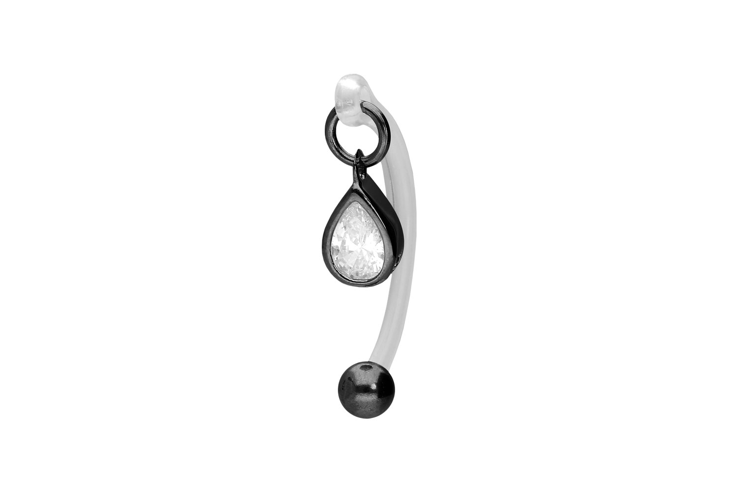 PMFK Bananabell Piercing mit Chirurgenstahl-Design KRISTALLTROPFEN